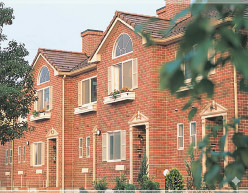 煉瓦の家の美しい外観